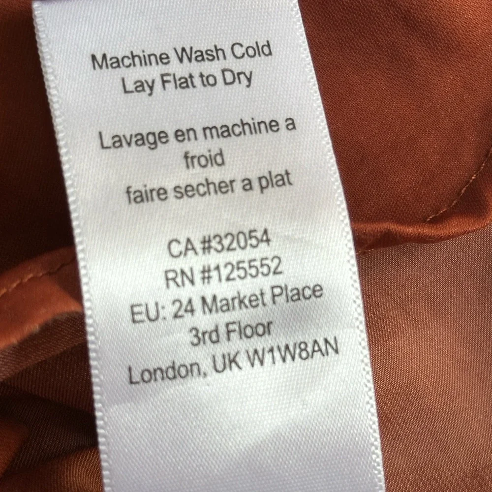 Dolan Left Coast Collection Rust Ruffle Neck Button Front Blouse | Size S - Picture 7 of 7